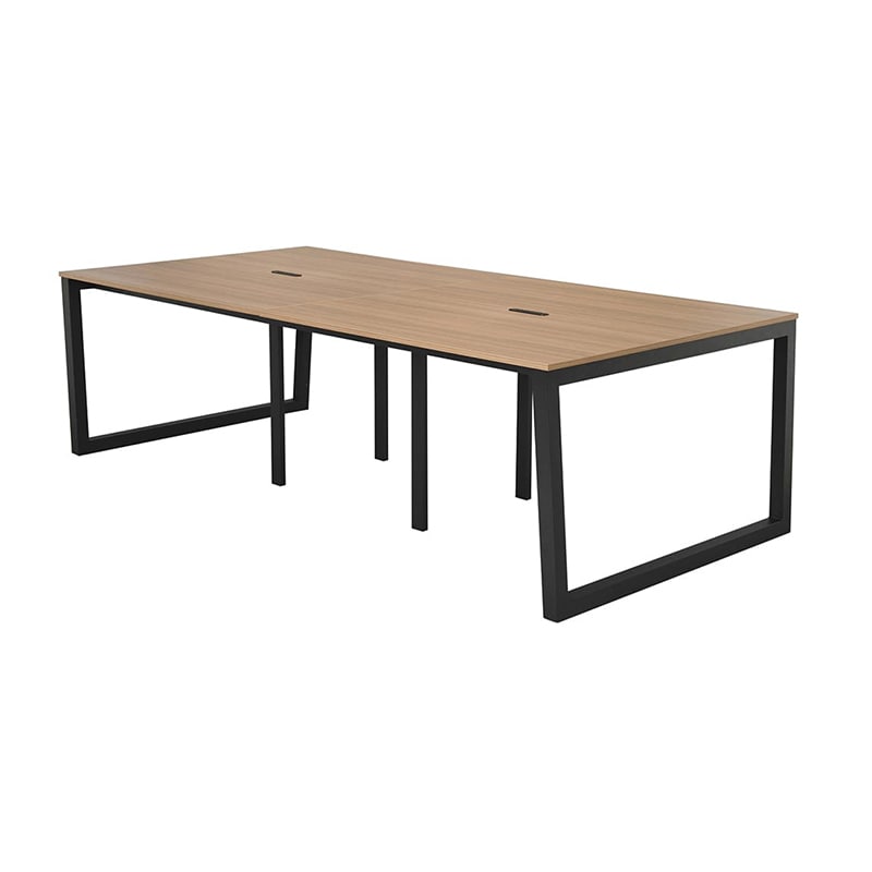 アール・エフ・ヤマカワ リスム フリーアドレス用テーブル W2400 ウォルナット×ブラック コンセント付 脚4ヶ口 RFFLT-2412DM-BL 1台(ご注文単位1台)【直送品】