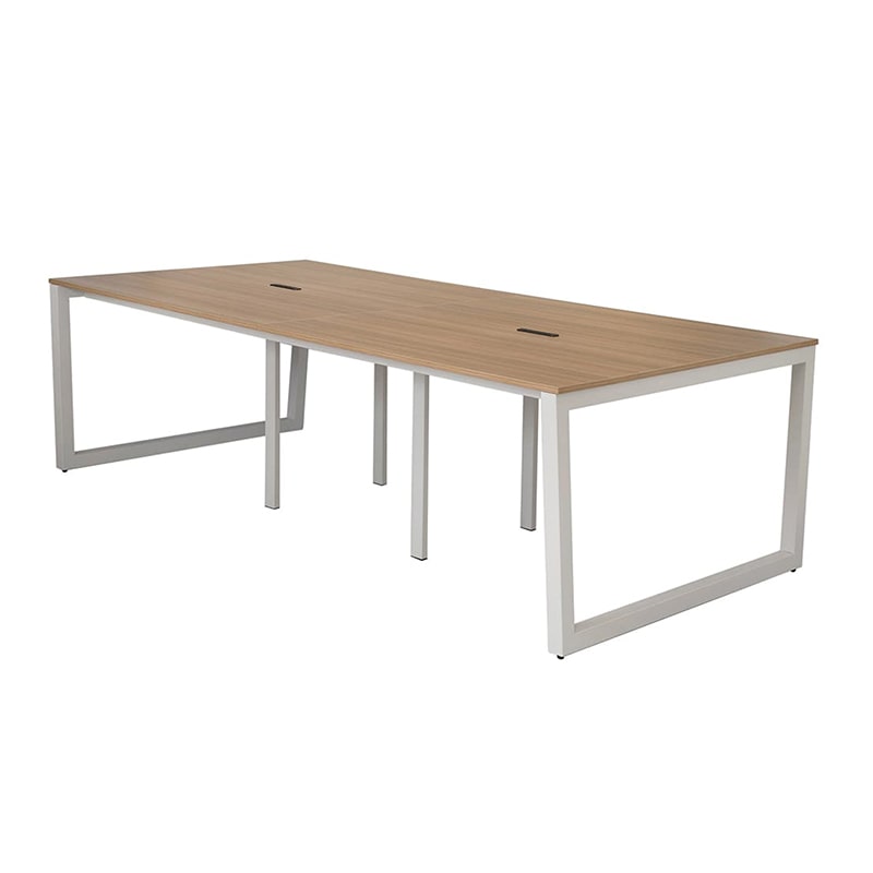 アール・エフ・ヤマカワ リスム フリーアドレス用テーブル W2400 ウォルナット×ホワイト コンセント付 脚4ヶ口 RFFLT-2412DM-WL 1台(ご注文単位1台)【直送品】