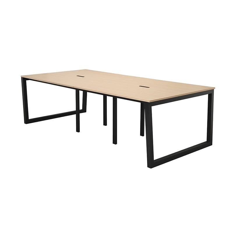 アール・エフ・ヤマカワ リスム フリーアドレス用テーブル W2400 ナチュラル×ブラック コンセント付 脚4ヶ口 RFFLT-2412NA-BL 1台(ご注文単位1台)【直送品】