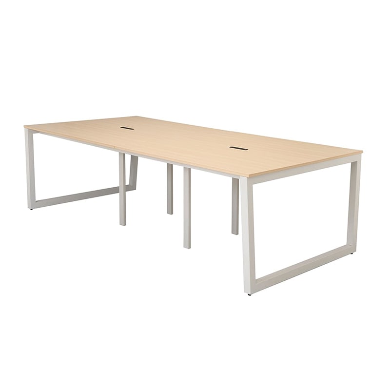 アール・エフ・ヤマカワ リスム フリーアドレス用テーブル W2400 ナチュラル×ホワイト コンセント付 脚4ヶ口 RFFLT-2412NA-WL 1台(ご注文単位1台)【直送品】