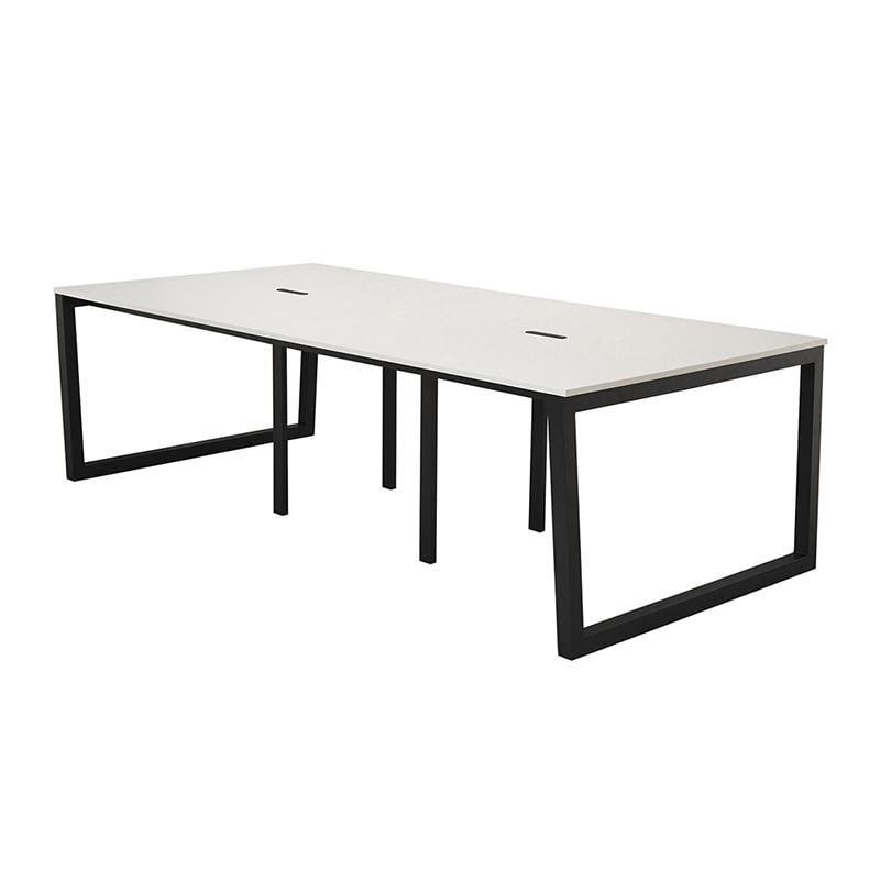 アール・エフ・ヤマカワ リスム フリーアドレス用テーブル W2400 ホワイト×ブラック コンセント付 脚4ヶ口 RFFLT-2412WH-BL 1台(ご注文単位1台)【直送品】