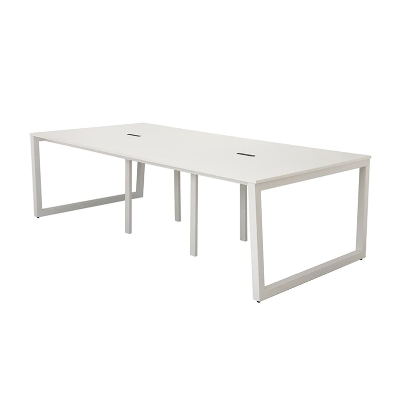 アール・エフ・ヤマカワ リスム フリーアドレス用テーブル W2400 ホワイト×ホワイト コンセント付 脚4ヶ口 RFFLT-2412WH-WL 1台(ご注文単位1台)【直送品】