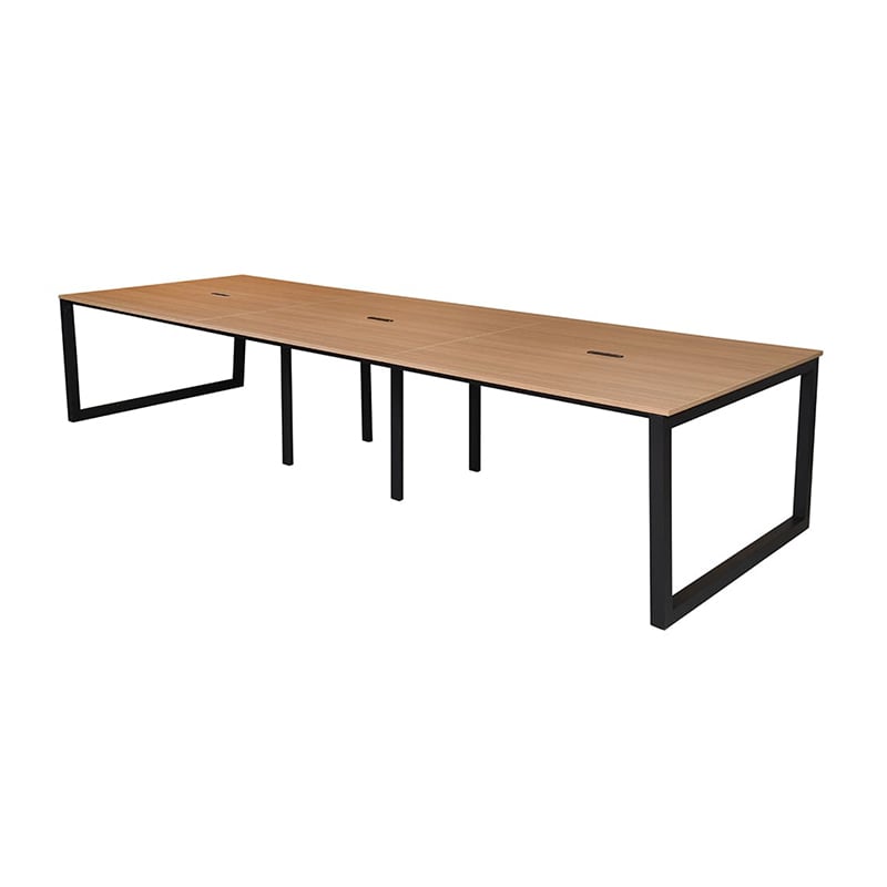 アール・エフ・ヤマカワ リスム フリーアドレス用テーブル W3600 ウォルナット×ブラック コンセント付 脚4ヶ口 RFFLT-3612DM-BL 1台(ご注文単位1台)【直送品】