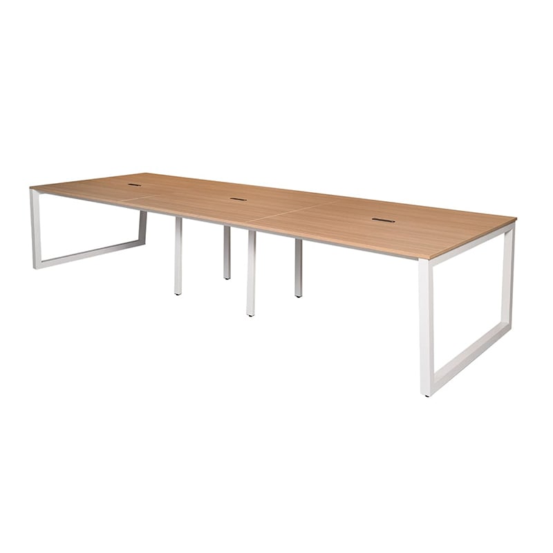 アール・エフ・ヤマカワ リスム フリーアドレス用テーブル W3600 ウォルナット×ホワイト コンセント付 脚4ヶ口 RFFLT-3612DM-WL 1台(ご注文単位1台)【直送品】