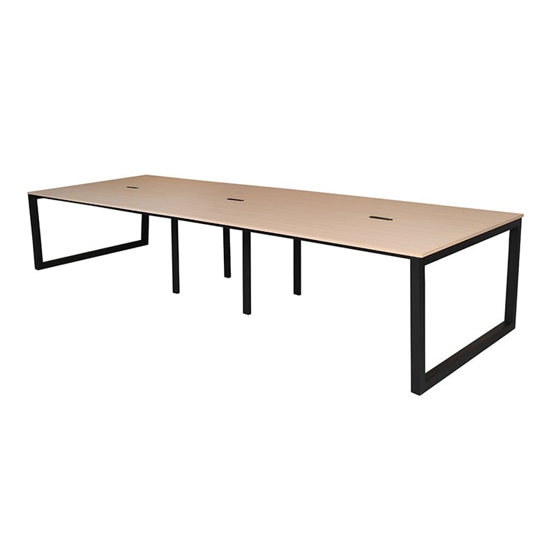 アール・エフ・ヤマカワ リスム フリーアドレス用テーブル W3600 ナチュラル×ブラック コンセント付 脚4ヶ口 RFFLT-3612NA-BL 1台(ご注文単位1台)【直送品】