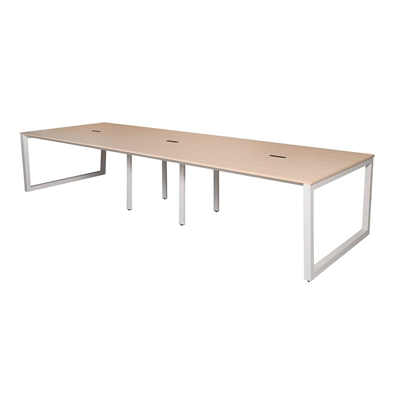 アール・エフ・ヤマカワ リスム フリーアドレス用テーブル W3600 ナチュラル×ホワイト コンセント付 脚4ヶ口 RFFLT-3612NA-WL 1台(ご注文単位1台)【直送品】