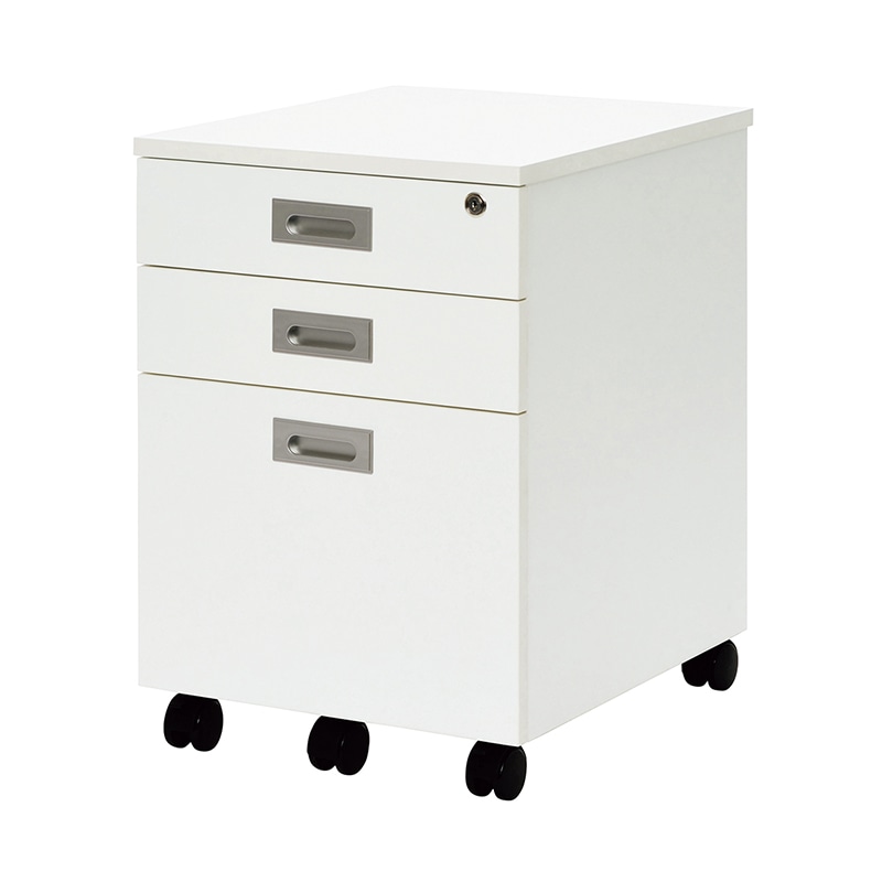 アール・エフ・ヤマカワ ノルム デスク3段ワゴン ロー2 ホワイト RFCA2-3LWH 1台(ご注文単位1台)【直送品】