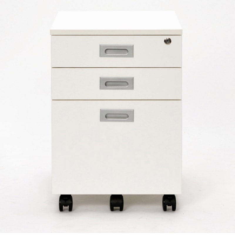 アール・エフ・ヤマカワ ノルム　デスク3段ワゴン　ロー2 ホワイト RFCA2-3LWH 1台（ご注文単位1台）【直送品】