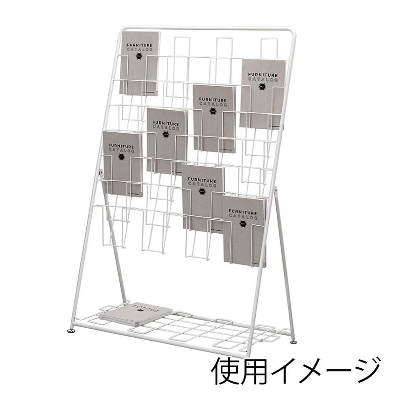アール・エフ・ヤマカワ パンフレットスタンド 7段4列 ホワイト RFPFS-QUWH 1台(ご注文単位1台)【直送品】