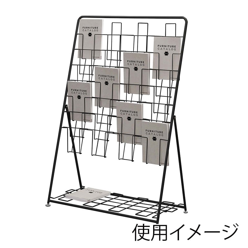 アール・エフ・ヤマカワ パンフレットスタンド　7段4列 ブラック RFPFS-QUBK 1台（ご注文単位1台）【直送品】