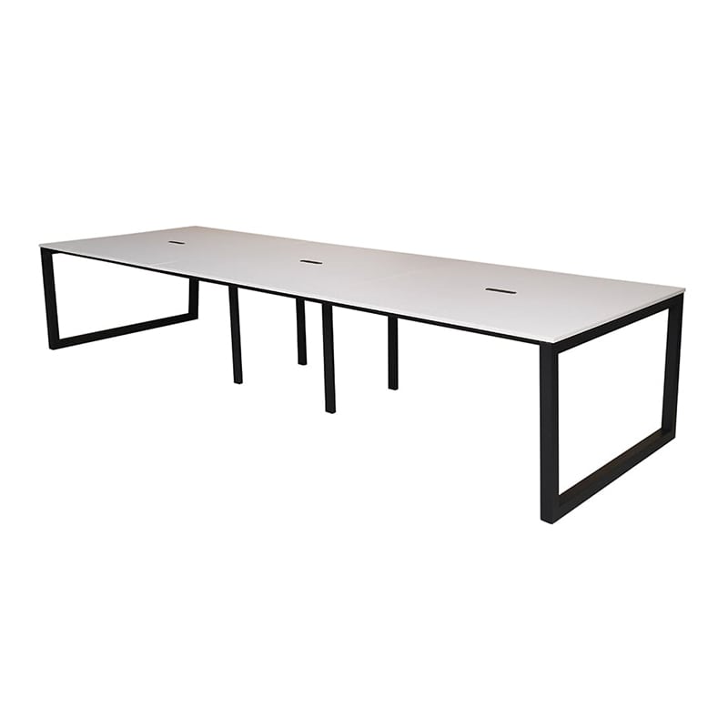 アール・エフ・ヤマカワ リスム フリーアドレス用テーブル W3600 ホワイト×ブラック コンセント付 脚4ヶ口 RFFLT-3612WH-BL 1台(ご注文単位1台)【直送品】