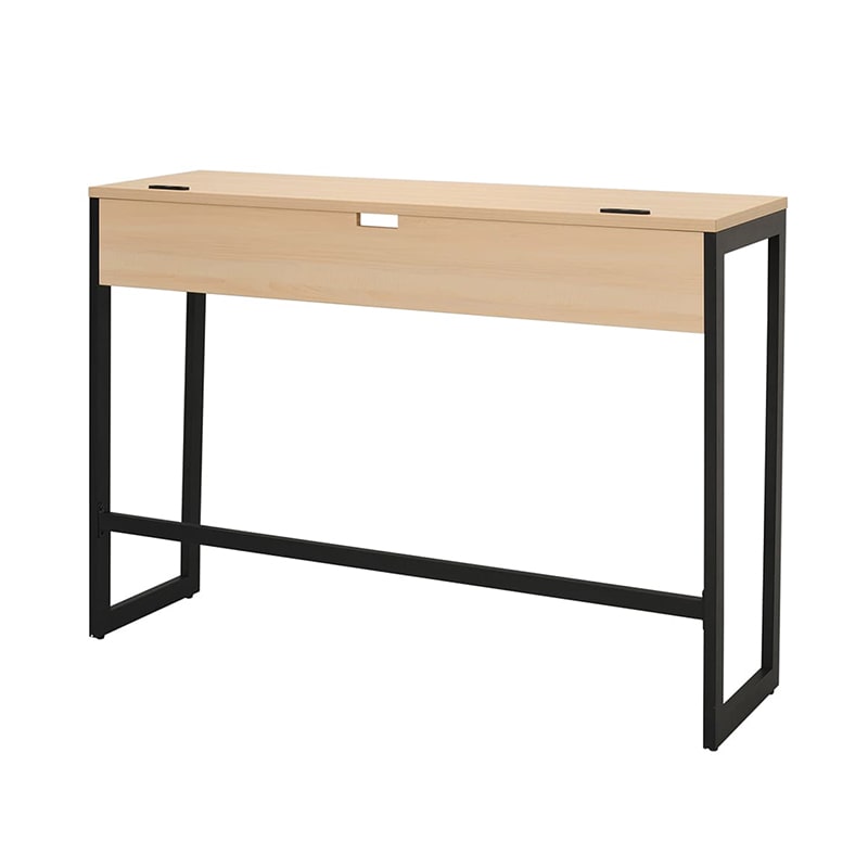 アール・エフ・ヤマカワ リスム ハイデスク W1500×D450 ナチュラル×ブラック コンセント付 RFFHD-1545NA-BL 1台(ご注文単位1台)【直送品】