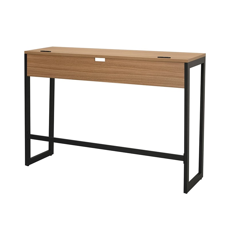 アール・エフ・ヤマカワ リスム ハイデスク W1500×D450 ウォルナット×ブラック コンセント付 RFFHD-1545DM-BL 1台(ご注文単位1台)【直送品】