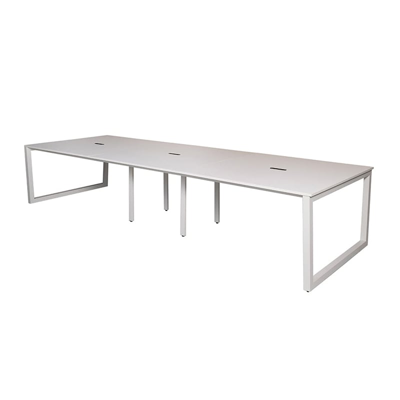 アール・エフ・ヤマカワ リスム　フリーアドレス用テーブル　W4800 ホワイト×ホワイト　コンセント付 脚4ヶ口　RFFLT-4812WH-WL 1台（ご注文単位1台）【直送品】