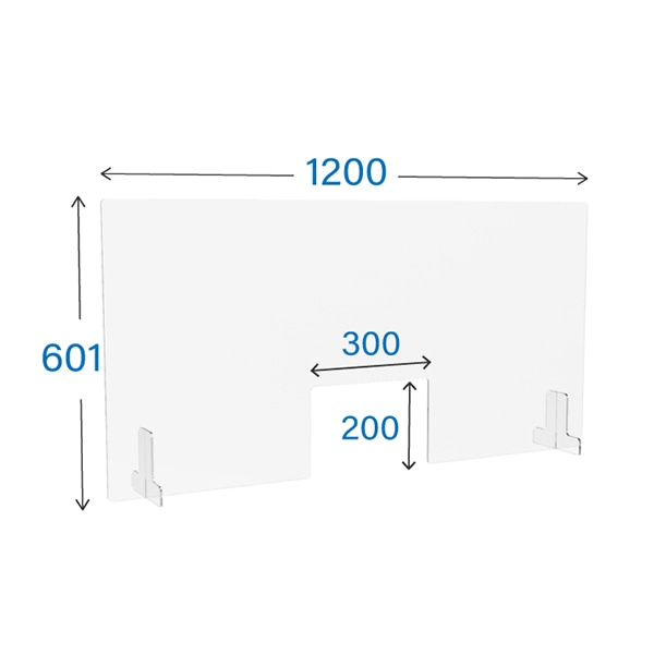 アール・エフ・ヤマカワ 机上アクリルパネル透明 窓付 W1200×H600 AFP-1260 1台(ご注文単位1台)【直送品】