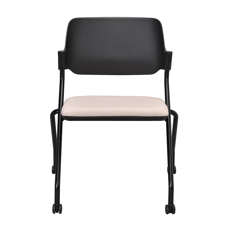 アール・エフ・ヤマカワ SYネスティングチェア ブラック 肘無し ファブリック ラテベージュ RFC-SYBFLB 1台(ご注文単位1台)【直送品】