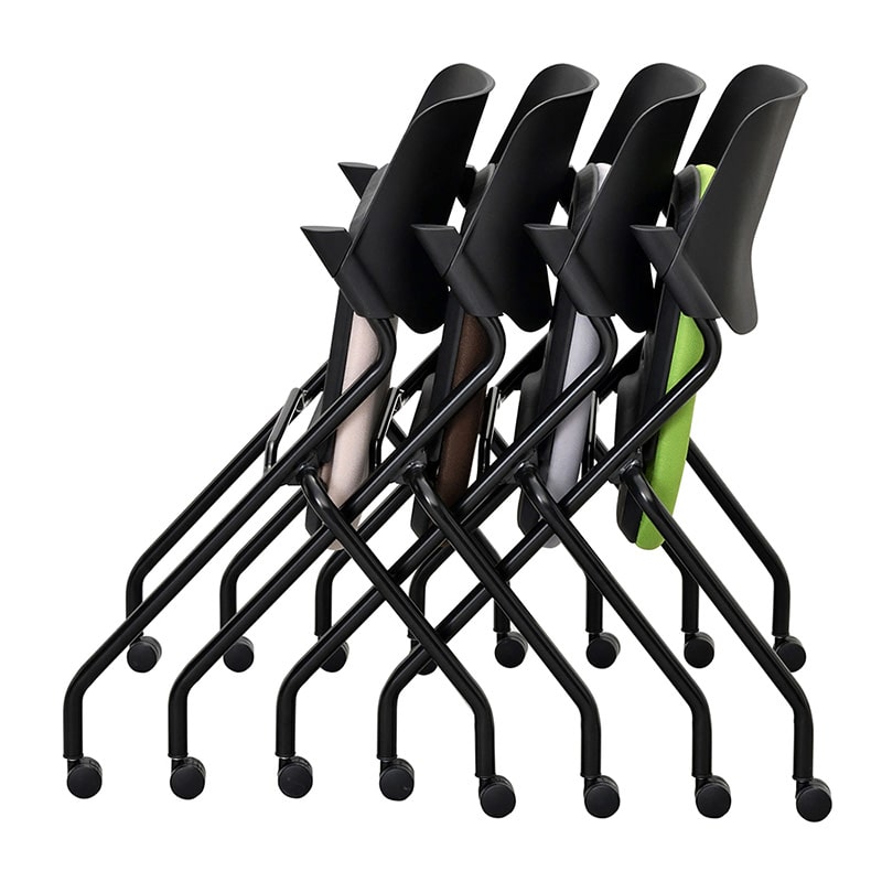 アール・エフ・ヤマカワ SYネスティングチェア ブラック 肘無し ファブリック ラテベージュ RFC-SYBFLB 1台(ご注文単位1台)【直送品】