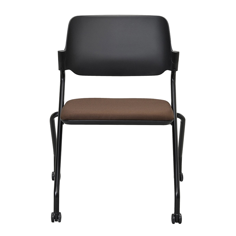 アール・エフ・ヤマカワ SYネスティングチェア　ブラック　肘無し ファブリック　ショコラブラウン RFC-SYBFCB 1台（ご注文単位1台）【直送品】