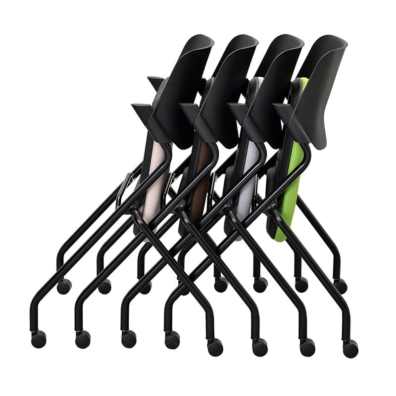 アール・エフ・ヤマカワ SYネスティングチェア　ブラック　肘無し ファブリック　ショコラブラウン RFC-SYBFCB 1台（ご注文単位1台）【直送品】