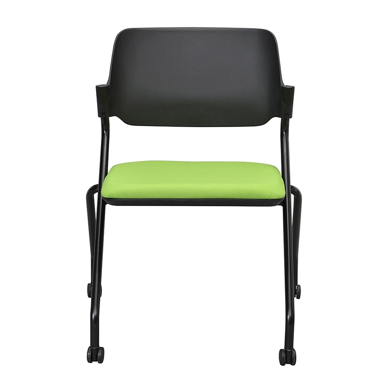 アール・エフ・ヤマカワ SYネスティングチェア ブラック 肘無し ファブリック リーフグリーン RFC-SYBFLG 1台(ご注文単位1台)【直送品】