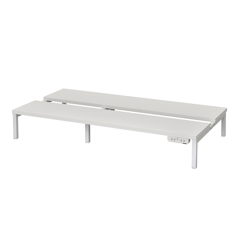 アール・エフ・ヤマカワ 対面机上台 W950 ホワイト 2ヶ口コンセント2個付 RFTR-95WH-NC 1台(ご注文単位1台)【直送品】