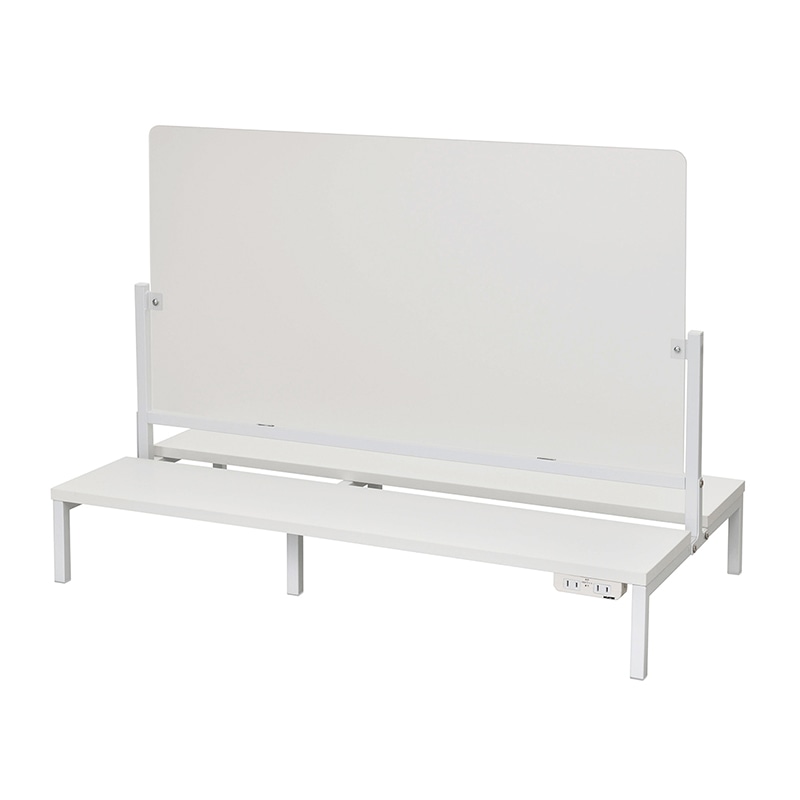 アール・エフ・ヤマカワ 対面机上台 W950 フロストパネル付 ホワイト 2ヶ口コンセント2個付 RFTR-DTP95WH-FRNC 1台(ご注文単位1台)【直送品】