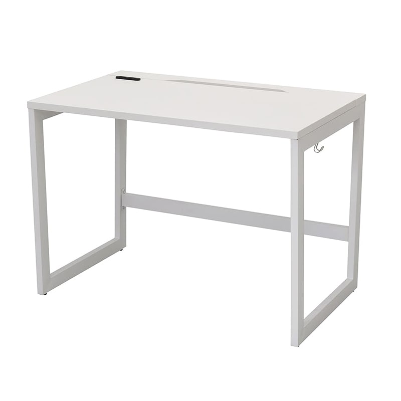 アール・エフ・ヤマカワ リスム　デスク　W1000×D600 ホワイト×ホワイト　コンセント付 脚2ヶ口　RFFLD-1060WH-WL 1台（ご注文単位1台）【直送品】