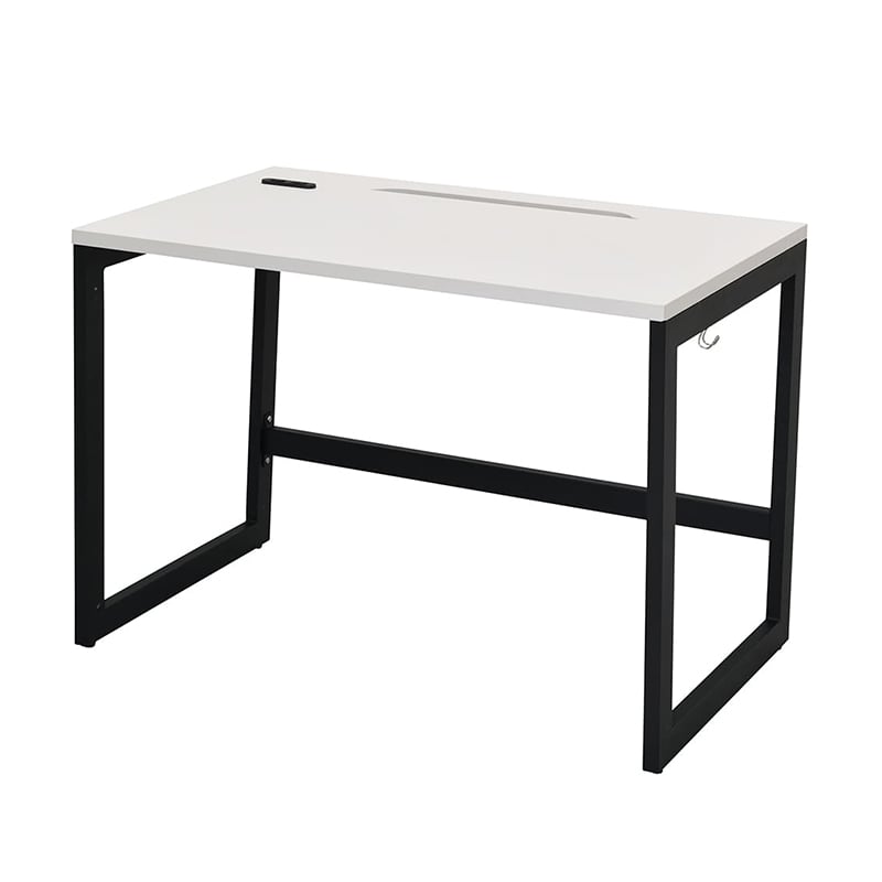 アール・エフ・ヤマカワ リスム　デスク　W1000×D600 ホワイト×ブラック　コンセント付 脚2ヶ口　RFFLD-1060WH-BL 1台（ご注文単位1台）【直送品】