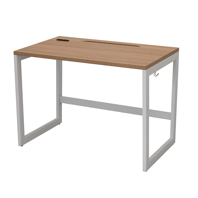 アール・エフ・ヤマカワ リスム　デスク　W1000×D600 ウォルナット×ホワイト　コンセント付 脚2ヶ口　RFFLD-1060DM-WL 1台（ご注文単位1台）【直送品】