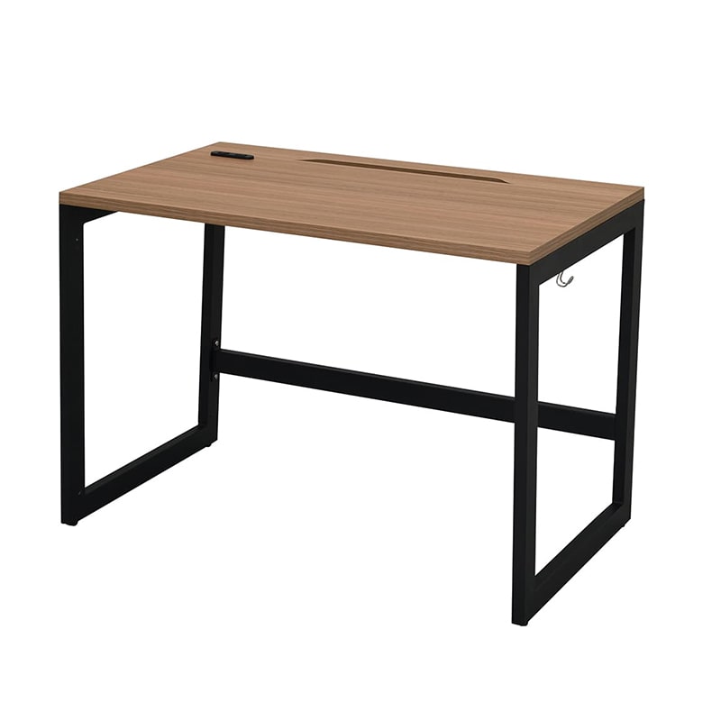 アール・エフ・ヤマカワ リスム　デスク　W1000×D600 ウォルナット×ブラック　コンセント付 脚2ヶ口　RFFLD-1060DM-BL 1台（ご注文単位1台）【直送品】