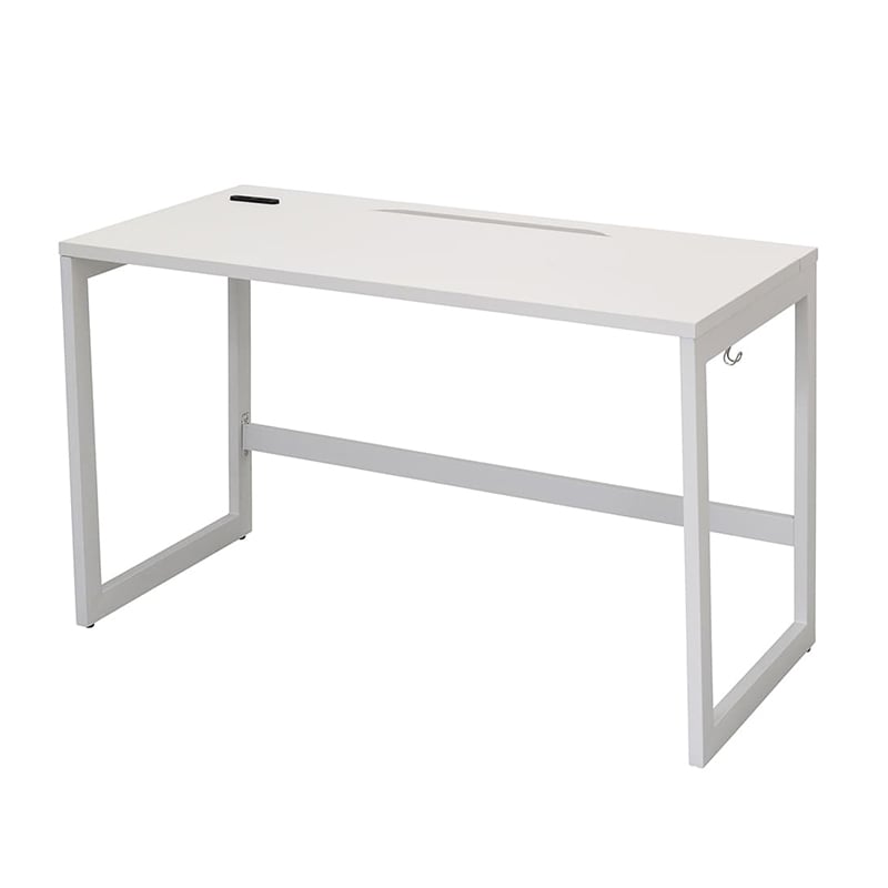 アール・エフ・ヤマカワ リスム　デスク　W1200×D600 ホワイト×ホワイト　コンセント付 脚2ヶ口　RFFLD-1260WH-WL 1台（ご注文単位1台）【直送品】