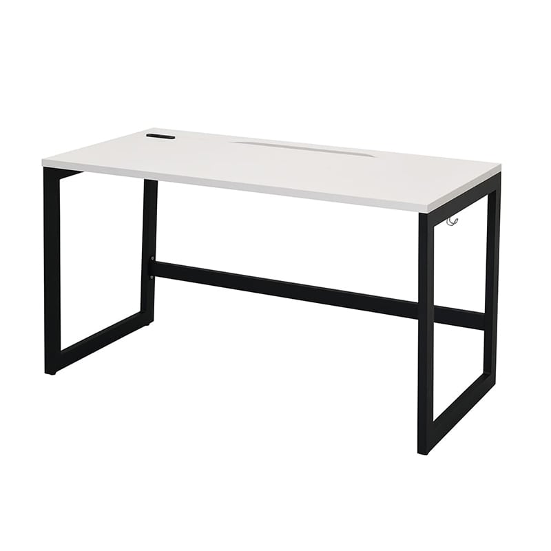 アール・エフ・ヤマカワ リスム　デスク　W1200×D600 ホワイト×ブラック　コンセント付 脚2ヶ口　RFFLD-1260WH-BL 1台（ご注文単位1台）【直送品】