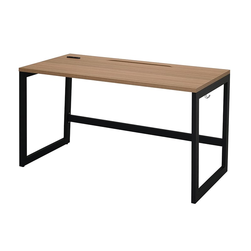 アール・エフ・ヤマカワ リスム　デスク　W1200×D600 ウォルナット×ブラック　コンセント付 脚2ヶ口　RFFLD-1260DM-BL 1台（ご注文単位1台）【直送品】