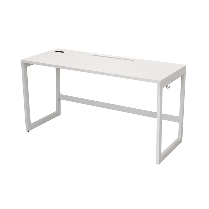 アール・エフ・ヤマカワ リスム　デスク　W1400×D600 ホワイト×ホワイト　コンセント付 脚2ヶ口　RFFLD-1460WH-WL 1台（ご注文単位1台）【直送品】