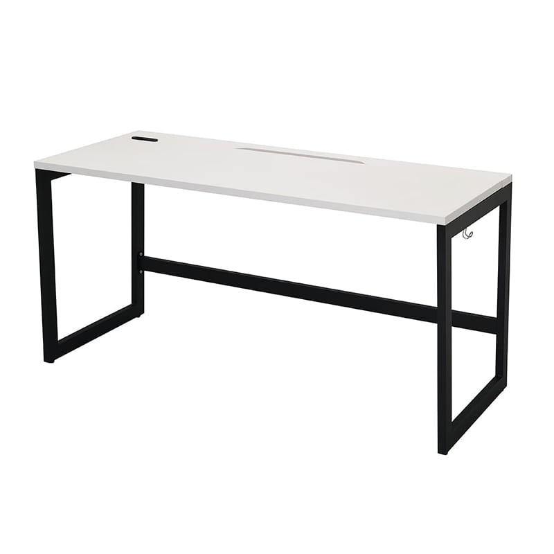 アール・エフ・ヤマカワ リスム　デスク　W1400×D600 ホワイト×ブラック　コンセント付 脚2ヶ口　RFFLD-1460WH-BL 1台（ご注文単位1台）【直送品】