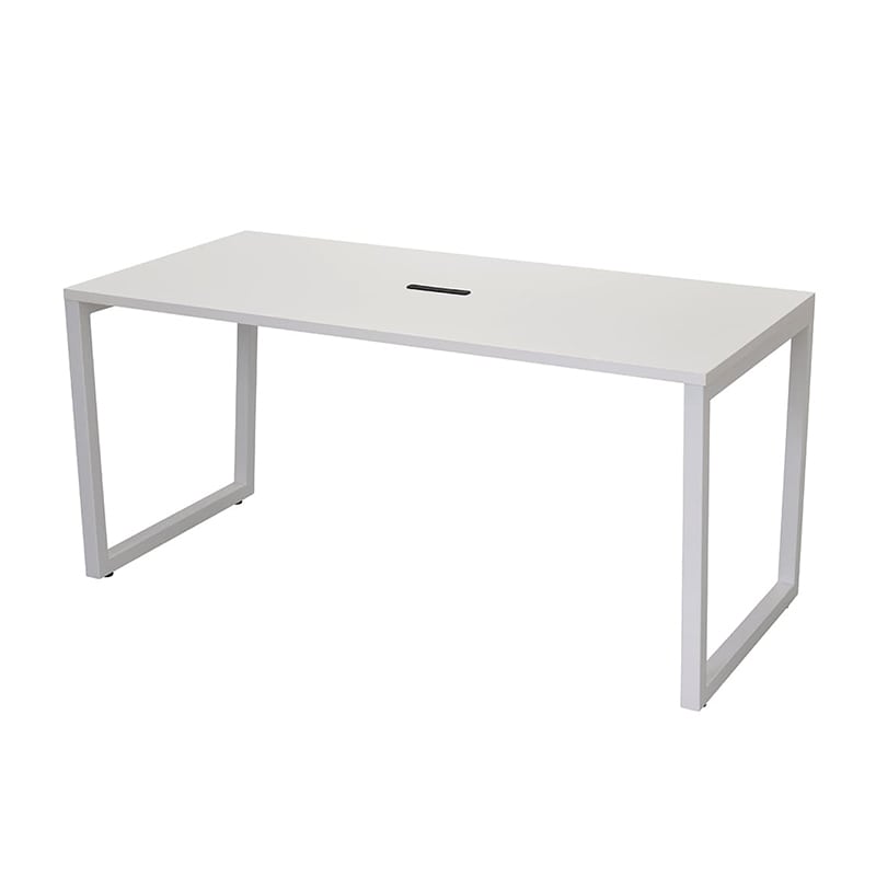 アール・エフ・ヤマカワ リスム ミーティングテーブル W1500×D750 ホワイト×ホワイト コンセント付 脚4ケ口 RFFMT-1575WH-WL 1台(ご注文単位1台)【直送品】