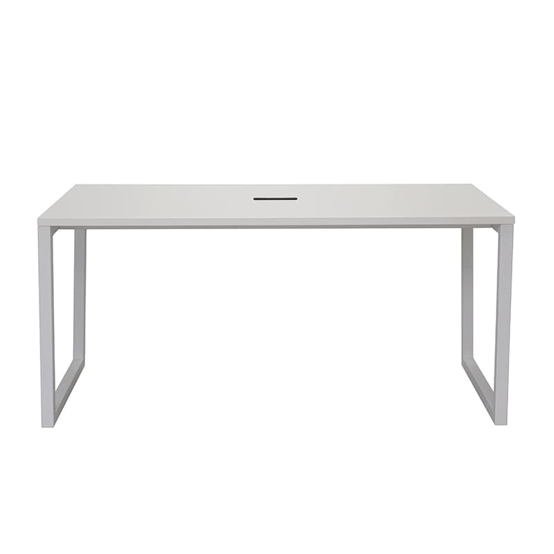 アール・エフ・ヤマカワ リスム ミーティングテーブル W1500×D750 ホワイト×ホワイト コンセント付 脚4ケ口 RFFMT-1575WH-WL 1台(ご注文単位1台)【直送品】