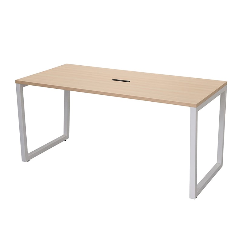 アール・エフ・ヤマカワ リスム ミーティングテーブル W1500×D750 ナチュラル×ホワイト コンセント付 脚4ヶ口 RFFMT-1575NA-WL 1台(ご注文単位1台)【直送品】