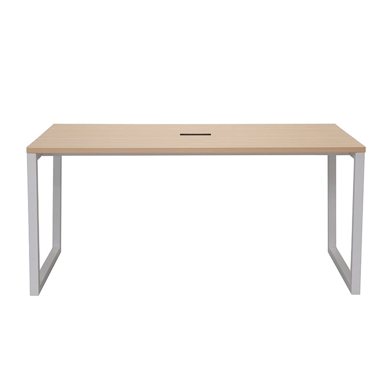 アール・エフ・ヤマカワ リスム ミーティングテーブル W1500×D750 ナチュラル×ホワイト コンセント付 脚4ヶ口 RFFMT-1575NA-WL 1台(ご注文単位1台)【直送品】