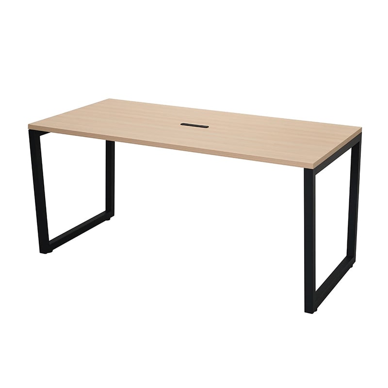 アール・エフ・ヤマカワ リスム ミーティングテーブル W1500×D750 ナチュラル×ブラック コンセント付 脚4ヶ口 RFFMT-1575NA-BL 1台(ご注文単位1台)【直送品】