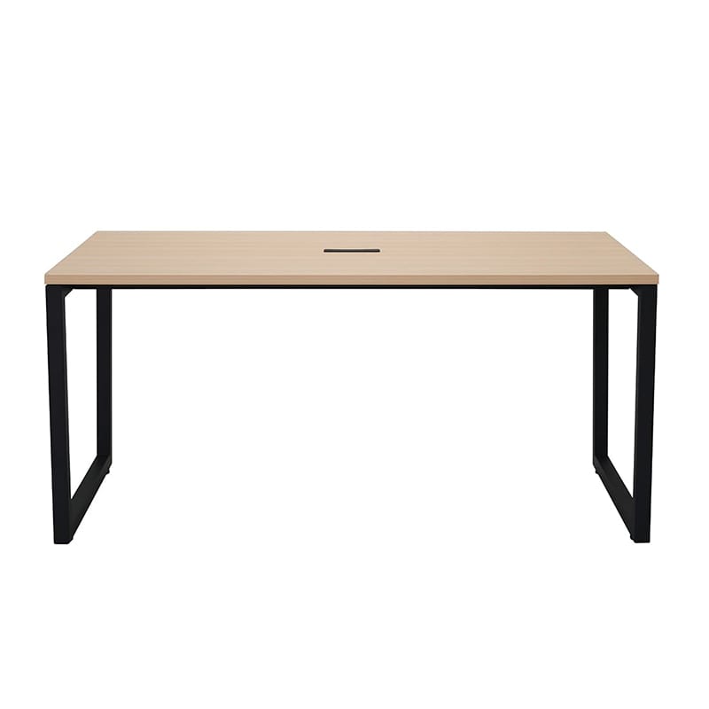 アール・エフ・ヤマカワ リスム ミーティングテーブル W1500×D750 ナチュラル×ブラック コンセント付 脚4ヶ口 RFFMT-1575NA-BL 1台（ご注文単位1台）【直送品】