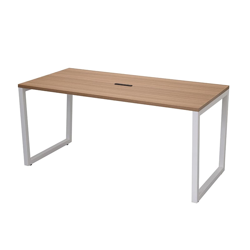 アール・エフ・ヤマカワ リスム ミーティングテーブル W1500×D750 ウォルナット×ホワイト コンセント付 脚4ヶ口 RFFMT-1575DM-WL 1台(ご注文単位1台)【直送品】