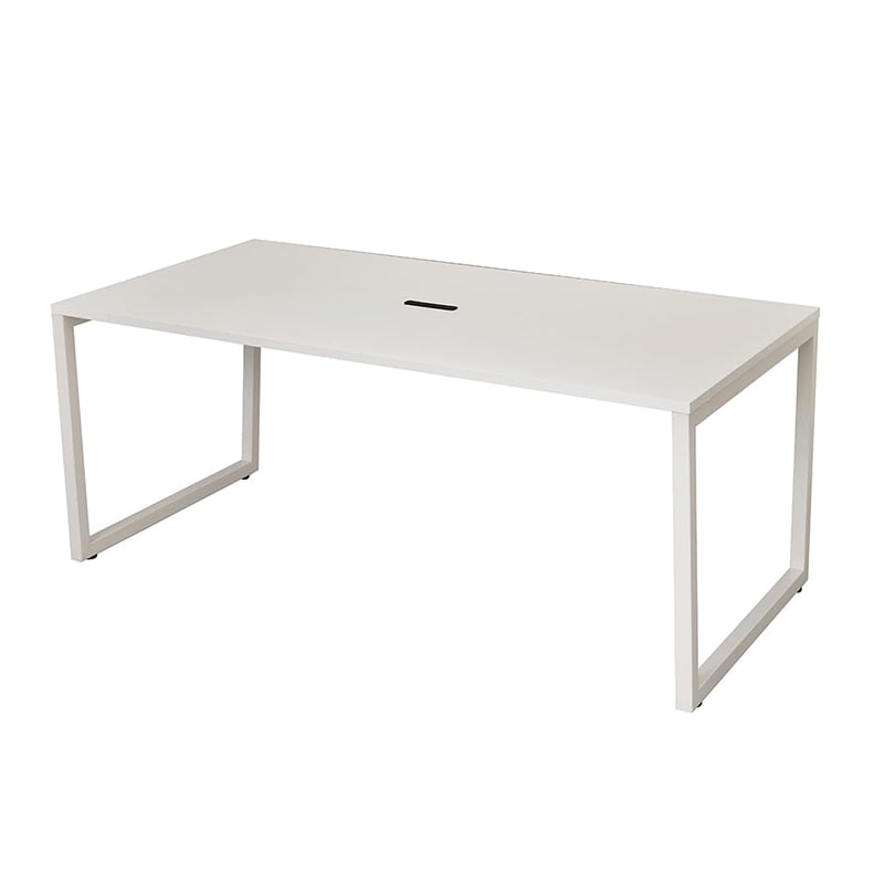 アール・エフ・ヤマカワ リスム ミーティングテーブル W1800×D900 ホワイト×ホワイト コンセント付 脚4ヶ口 RFFMT-1890WH-WL 1台(ご注文単位1台)【直送品】