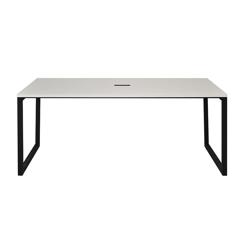 アール・エフ・ヤマカワ リスム ミーティングテーブル W1800×D900 ホワイト×ブラック コンセント付 脚4ヶ口 RFFMT-1890WH-BL 1台(ご注文単位1台)【直送品】