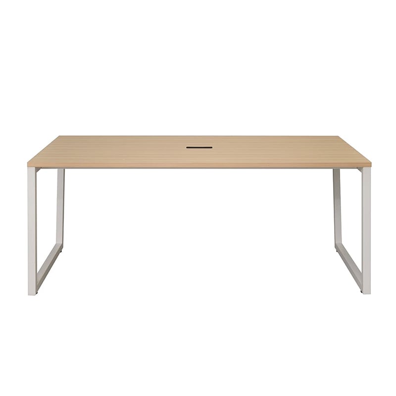 アール・エフ・ヤマカワ リスム ミーティングテーブル W1800×D900 ナチュラル×ホワイト コンセント付 脚4ヶ口 RFFMT-1890NA-WL 1台(ご注文単位1台)【直送品】