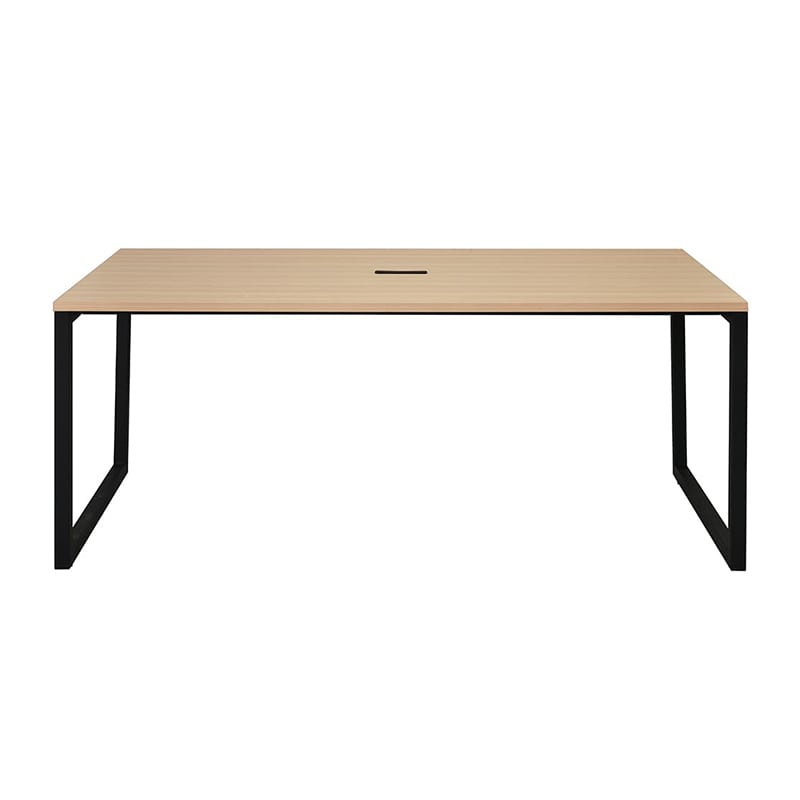 アール・エフ・ヤマカワ リスム ミーティングテーブル W1800×D900 ナチュラル×ブラック コンセント付 脚4ヶ口 RFFMT-1890NA-BL 1台(ご注文単位1台)【直送品】