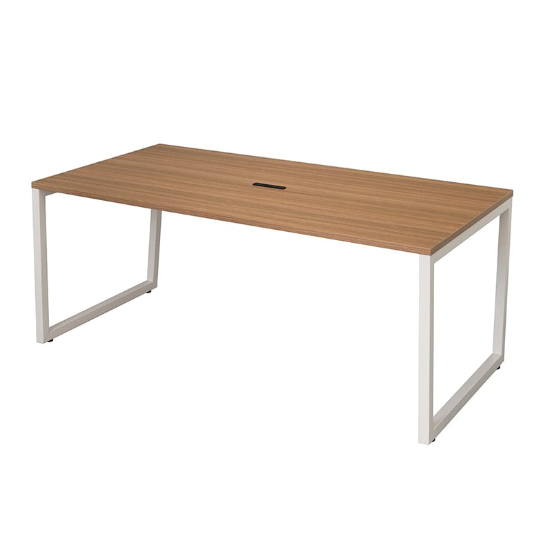 アール・エフ・ヤマカワ リスム ミーティングテーブル W1800×D900 ウォルナット×ホワイト コンセント付 脚4ヶ口 RFFMT-1890DM-WL 1台(ご注文単位1台)【直送品】