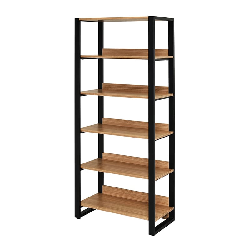 アール・エフ・ヤマカワ リスム シェルフ W800 5段 ウォルナット×ブラックフレーム RFFSH-805DM-BF 1台(ご注文単位1台)【直送品】