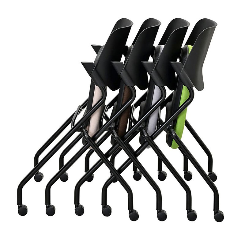 アール・エフ・ヤマカワ SYネスティングチェア ブラック 肘無し ファブリック ショコラブラウン 4脚 RFC-SYBFCB-4SET 1台(ご注文単位1台)【直送品】