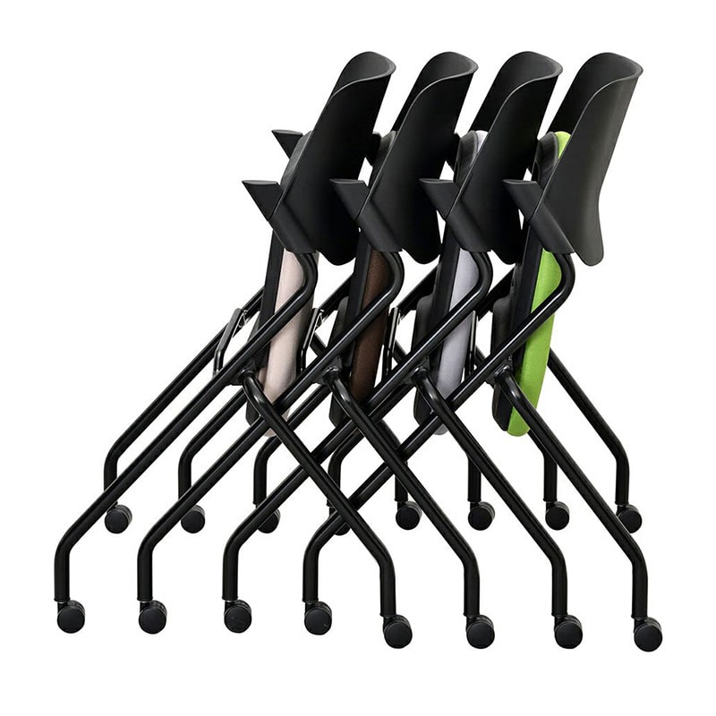 アール・エフ・ヤマカワ SYネスティングチェア　ブラック　肘無し ファブリック　ニュートラルグレー　4脚 RFC-SYBFNG-4SET 1台（ご注文単位1台）【直送品】